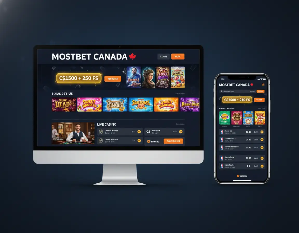 Mostbet Canada - Official online casino and sportsbook homepage interface